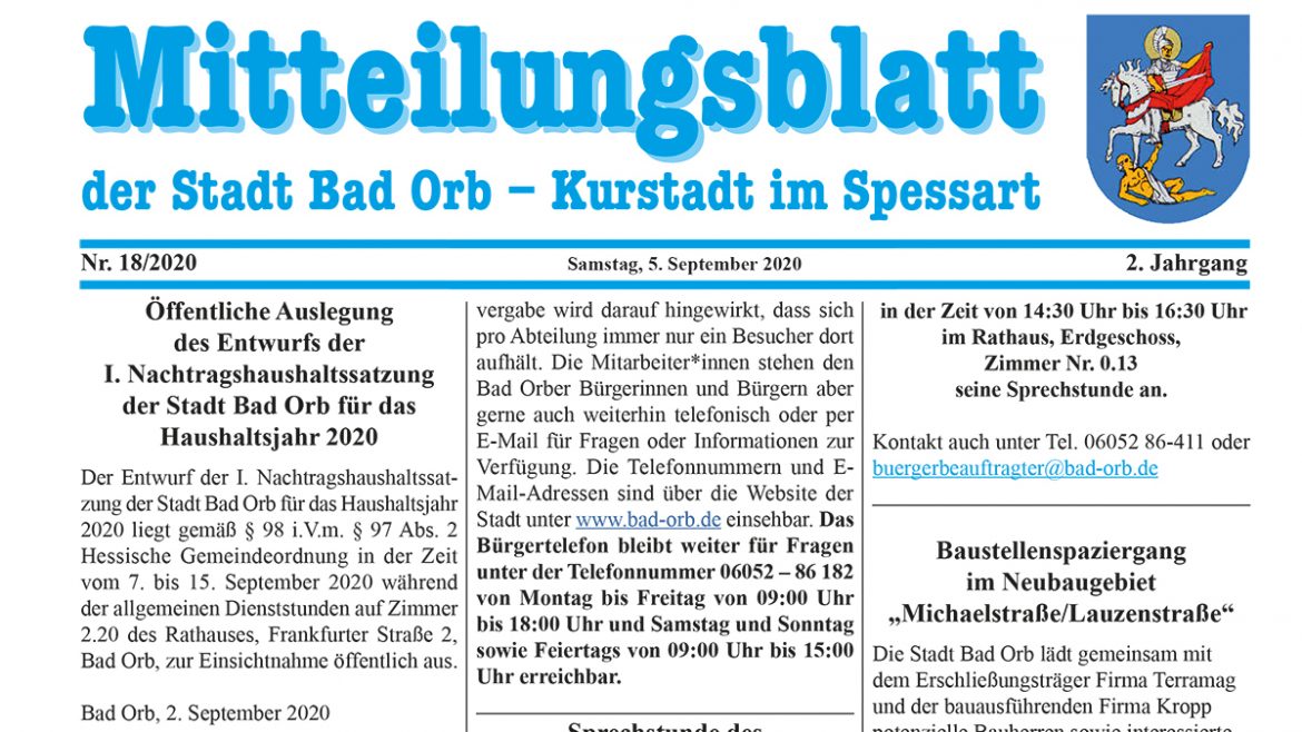 Mitteilungsblatt 2020/18