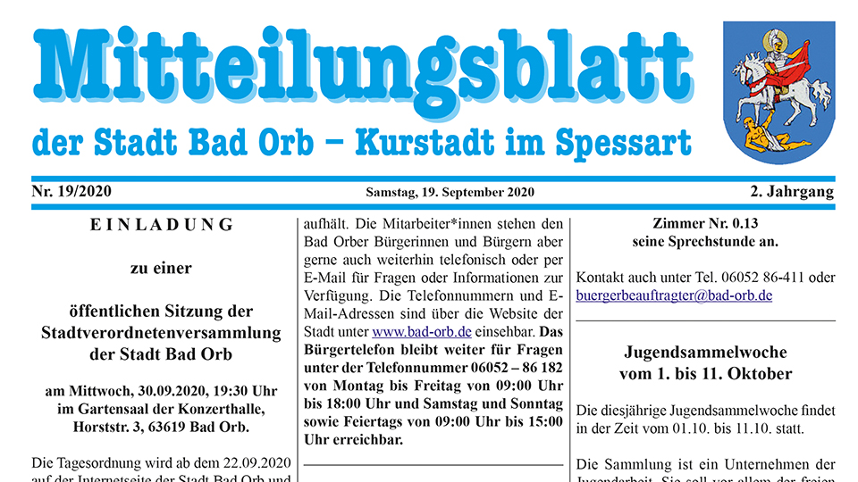 Mitteilungsblatt 2020/19