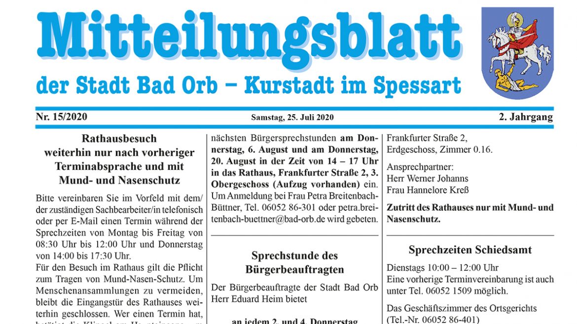 Mitteilungsblatt 2020/15