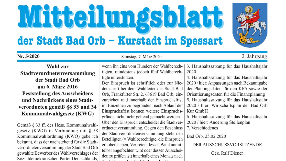 Mitteilungsblatt 2020/5