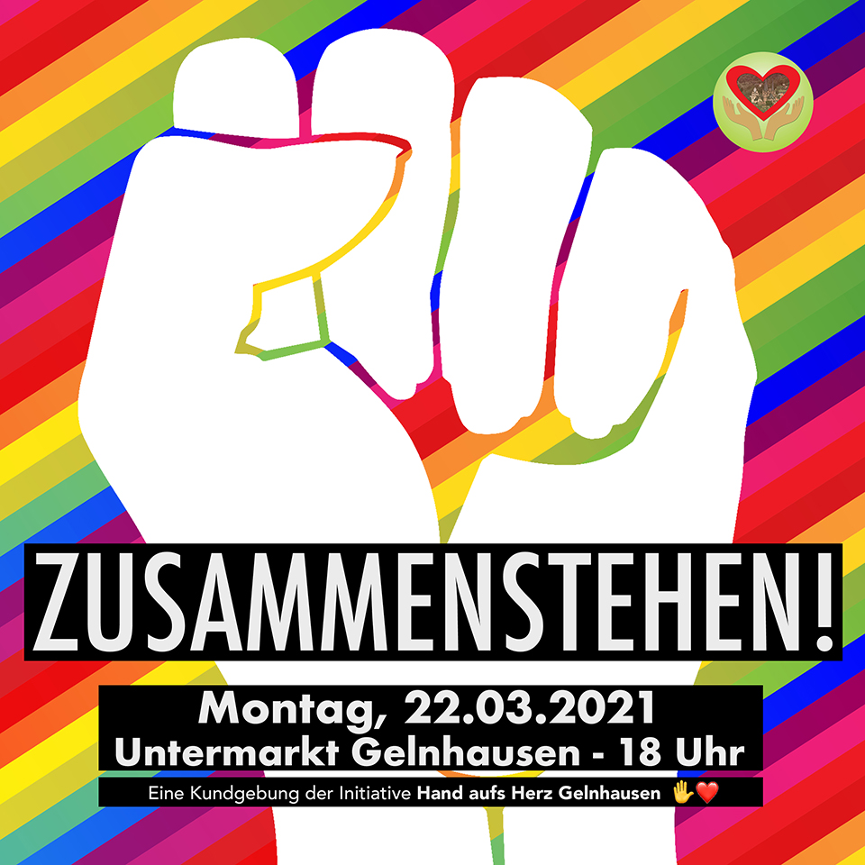 „Hand aufs Herz“ ruft am 22. März zu Kundgebung gegen erneuten Querdenker-Aufmarsch auf dem Gelnhäuser Untermarkt auf