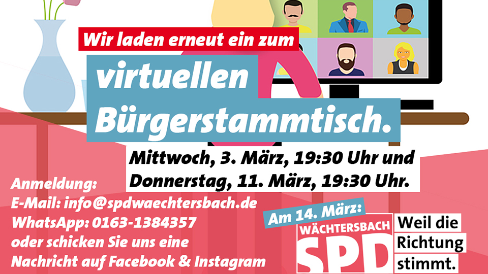 Virtueller Stammtisch der SPD Wächtersbach am 3. März