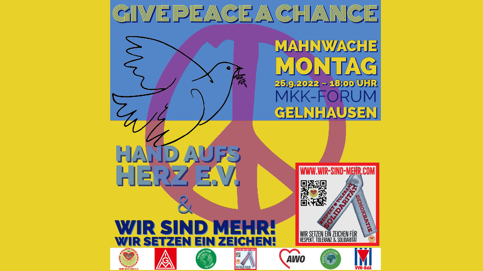 Am Montag: Mahnwache für Frieden