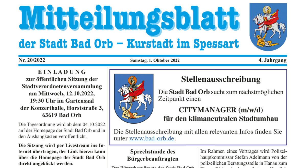 Mitteilungsblatt 20/2022