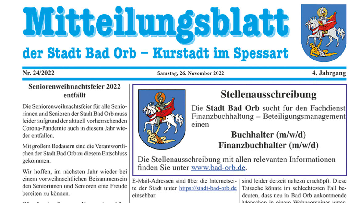 Mitteilungsblatt 24/2022, 26. 11. 2022