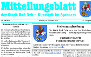 Mitteilungsblatt Bad Orb 24/2022, 26. 11. 2022