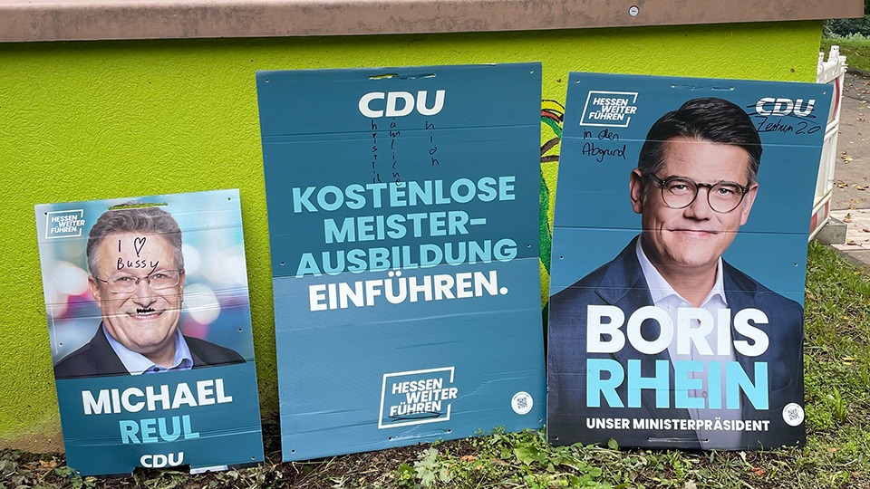 CDU-Plakate Opfer von Vandalismus