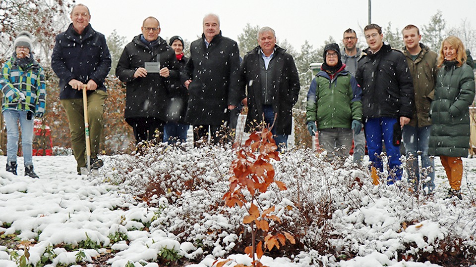 Trotz Winterkälte – Paten waren bei Baumpflanzung dabei