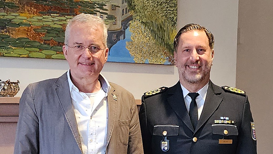 Polizeipräsident Daniel Muth bei Bürgermeister Andreas Weiher