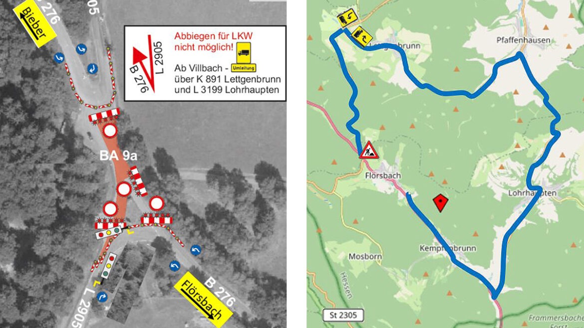 Weitere Straßenbauarbeiten auf der B 276 bei Flörsbachtal