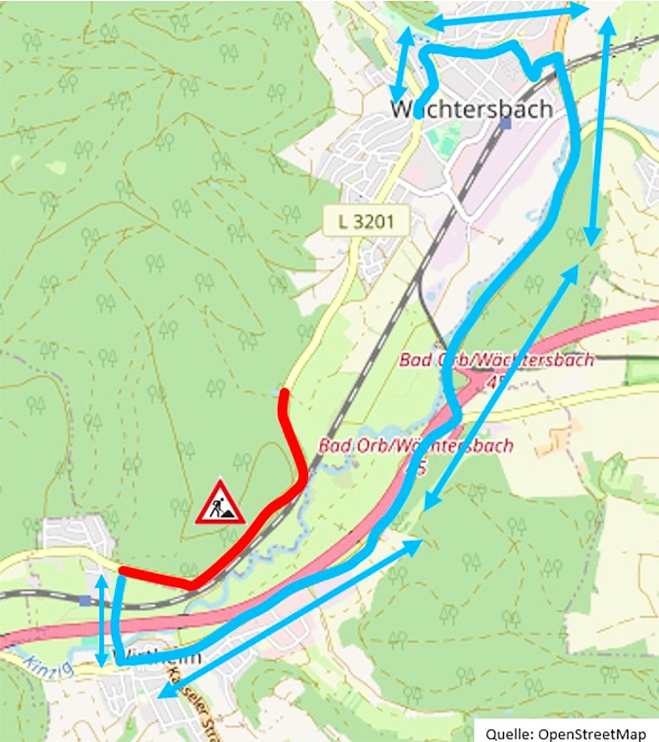 Böschungsrutsch an L 3201: Vollsperrung ab 16. September